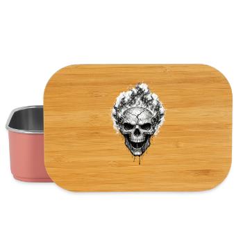 Burning Skull Gothic Horror Graphic - Lunch Box - light pink - Front