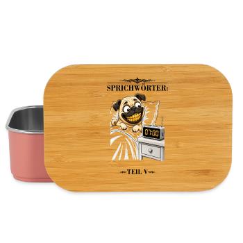 Sprichwort Morgenstund hat Gold im Mund - Lunch Box - Hellrosa - Vorne