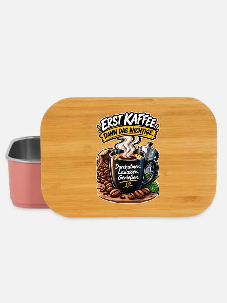 Erst Kaffee, Dann Wichtiges - Lunch Box - Hellrosa