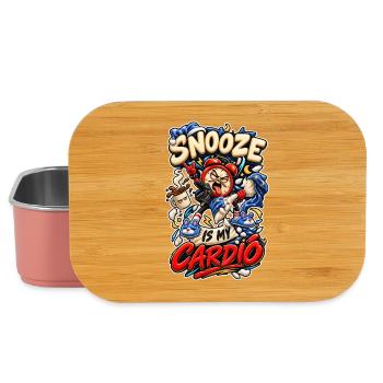 Snooze Is My Cardio Frecher Wecker Punk Spruch - Lunch Box - Hellrosa - Vorne