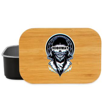 Aesthetic Biker Highway Glitch Design - Lunch Box - Schwarz - Vorne