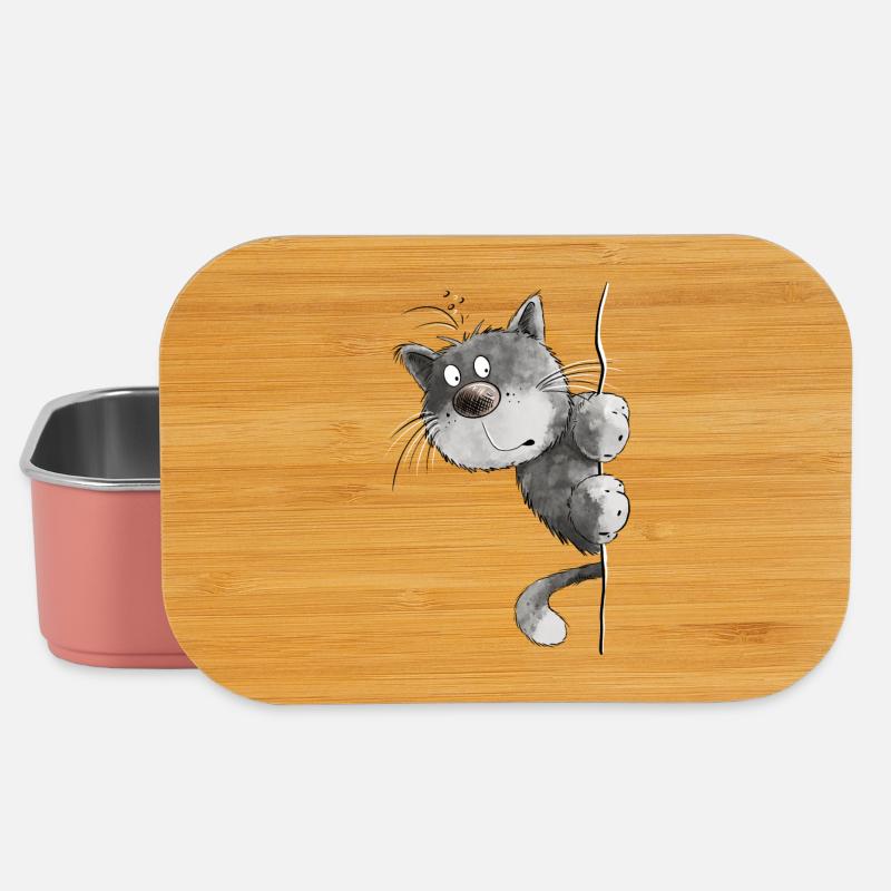 Happy Katze I Katzenfreunde Geschenk - Lunch Box - Hellrosa