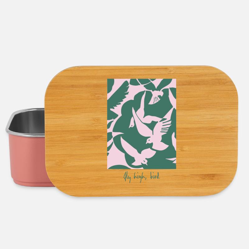 Fly High, Bird – Elegant Bird Design - Lunch Box - light pink