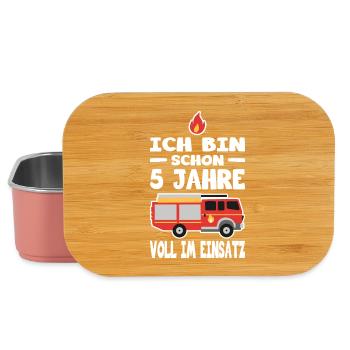 5 Geburtstag Feuerwehr Geschenk Junge 5 Jahre - Lunch Box - Hellrosa - Vorne