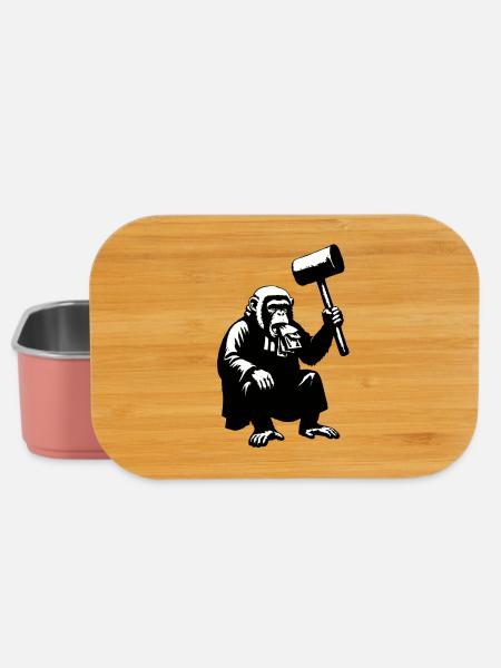 Affenrichter mit Riesen-Hammer - Lunch Box - Hellrosa