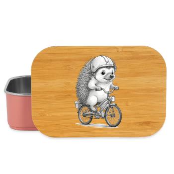 Igelfahrer auf Vintage-Motorrad - Lunch Box - Hellrosa - Vorne