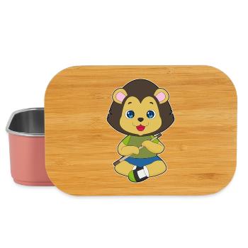 Lion Musician Flute Music - Lunch Box - light pink - Front