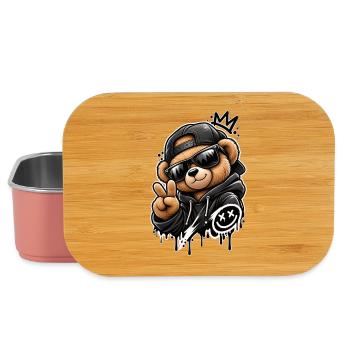 Graffiti Panda König Hoodie - Lunch Box - Hellrosa - Vorne