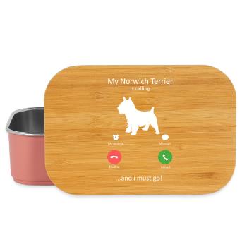Norwich Terrier ruft und ich muss hin, Kunst - Lunch Box - Hellrosa - Vorne