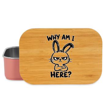 Warum bin ich hier? Grummel Hase - Lunch Box - Hellrosa - Vorne