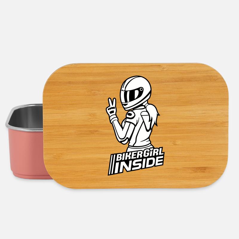 Biker Girl inside (colors changeable) - Lunch Box - light pink