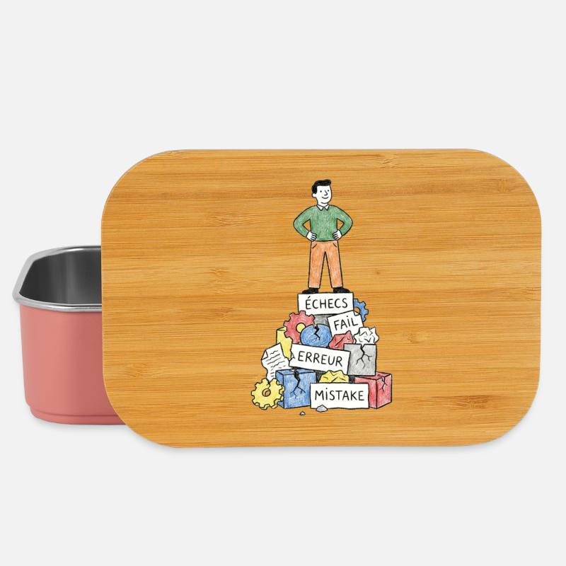 Man on error blocks - Lunch Box - light pink