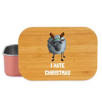 I hate Christmas Schaf - Weihnachtsmuffel Geweih - Lunch Box - Hellrosa - Vorne