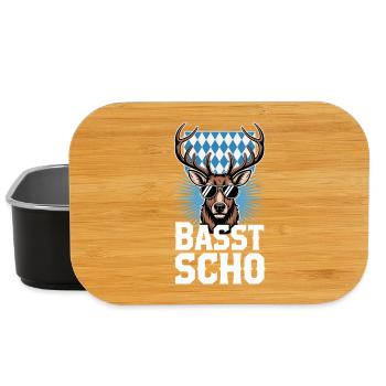 Basst Scho Hirsch Bayerischer Dialekt Bayern - Lunch Box - Schwarz - Vorne