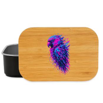 Parrot Glitch Art Cyber Vibrating - Lunch Box - black - Front