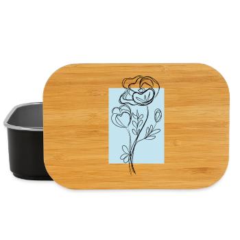 Elegantes florales Line-Art-Design - Lunch Box - Schwarz - Vorne