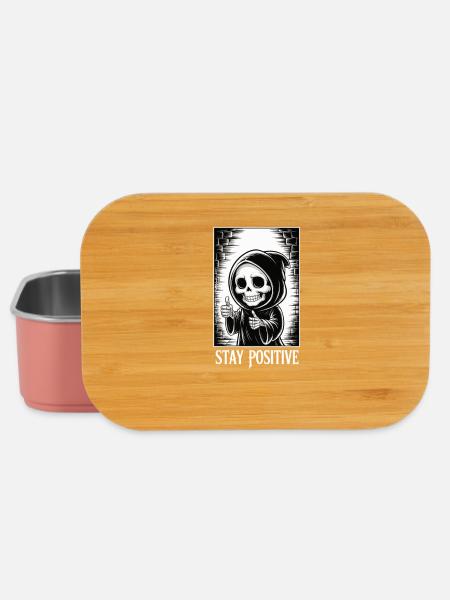 Sensemann Thumbs Up Stay Positive Humor - Lunch Box - Hellrosa