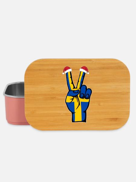 Schweden Flagge Weihnachten Peace Symbol - Lunch Box - Hellrosa