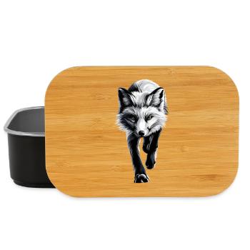 Polarfuchs Schneefuchs Eisfuchs Süßer Weißer Fuchs - Lunch Box - Schwarz - Vorne