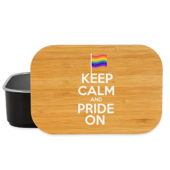 Keep Calm Pride On Rainbow Flag Design - Lunch Box - Schwarz - Vorne