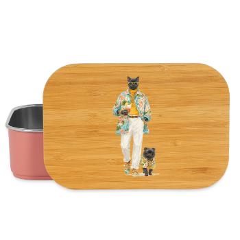 Tropical Cat in Designer Look - Lunch Box - light pink - Front