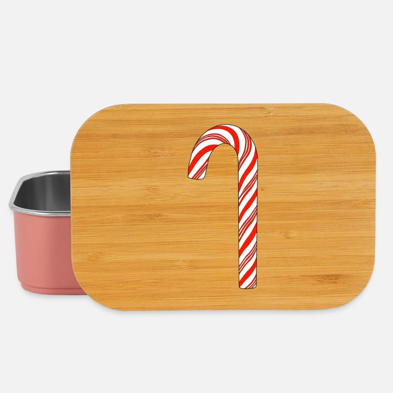 Candy cane red white - Lunch Box - light pink