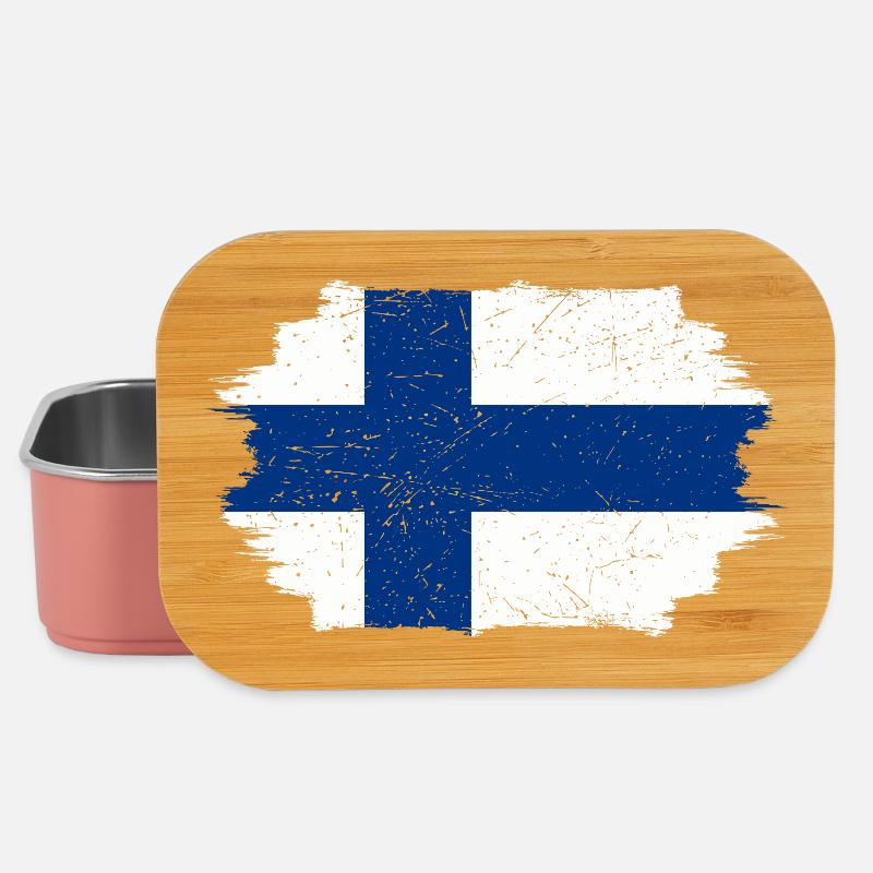 Croix du drapeau finlandais brossé - Boîte à goûter - rose clair