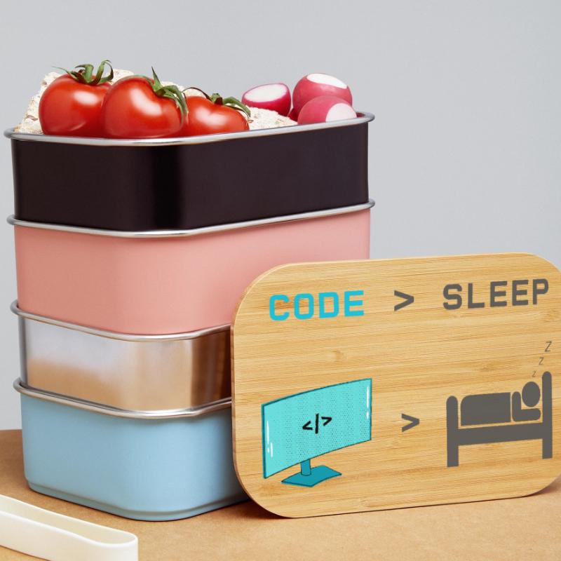 Code vs Sleep: Coder in Sleep Mode Lunch Box