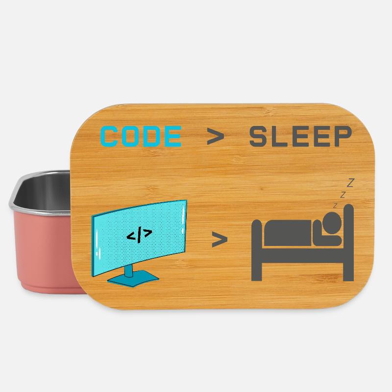 Code vs Sleep: Coder in Sleep Mode - Lunch Box - light pink