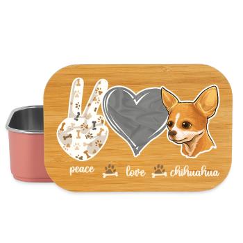 Chihuahua Chihuahueño Peace Love - Lunch Box - light pink - Front