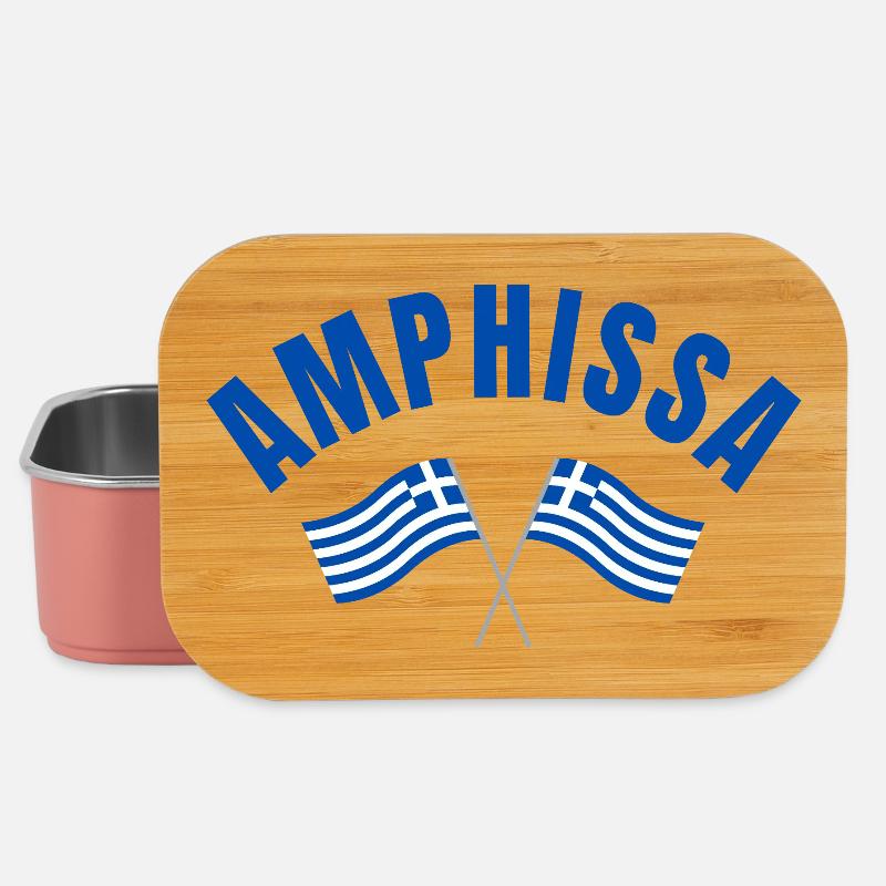 Amphissa Greek Flags  - Lunch Box - light pink