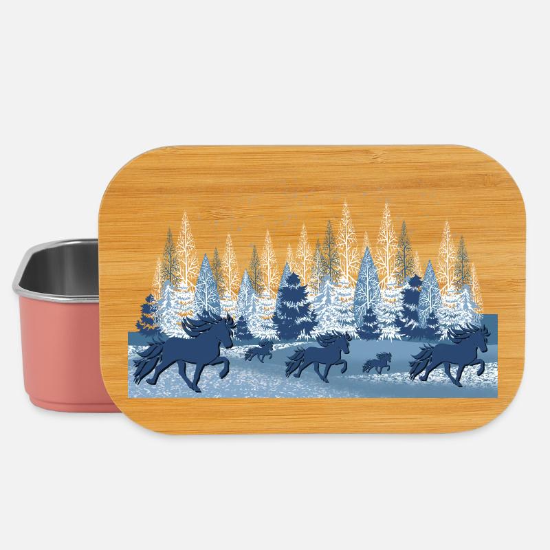 Winterlandschaft 2 mit Tölt - Lunch Box - Hellrosa