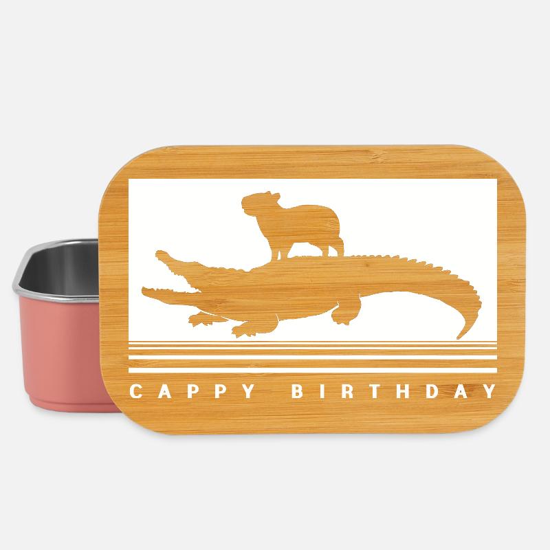 Joyeux anniversaire Capybara Joyeux anniversaire - Boîte à goûter - rose clair