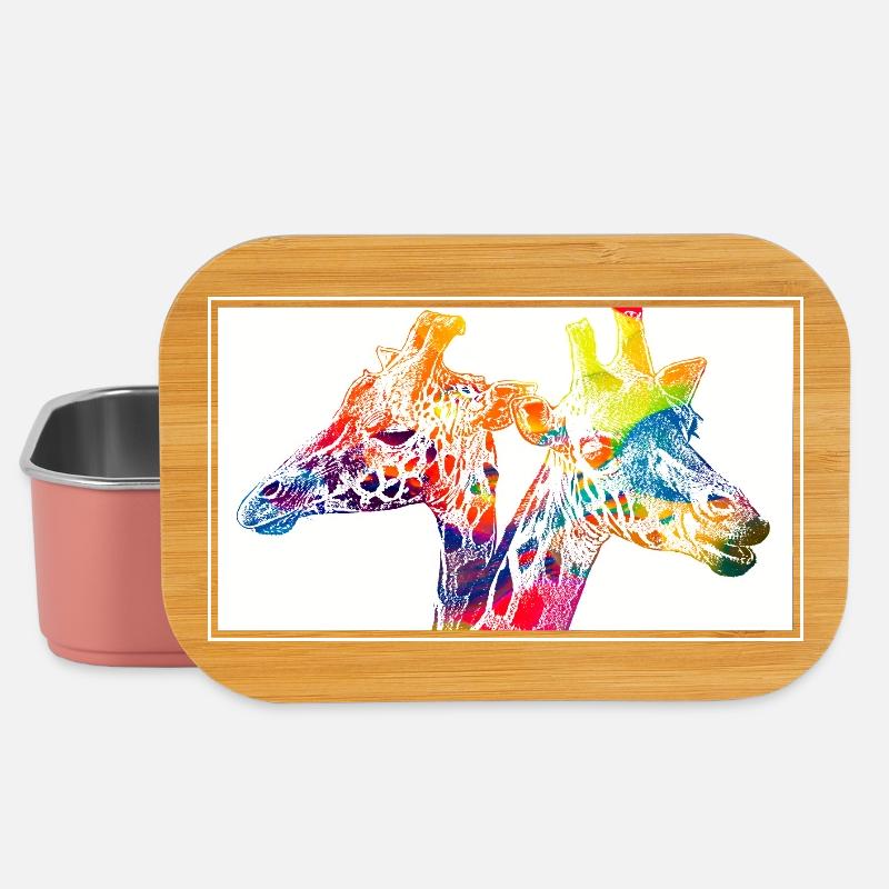 Bunte Giraffen - Lunch Box - Hellrosa