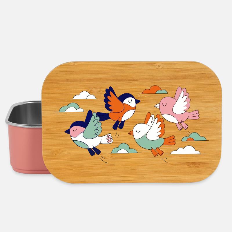Oiseaux volants en vol, Vol de volée vif - Boîte à goûter - rose clair