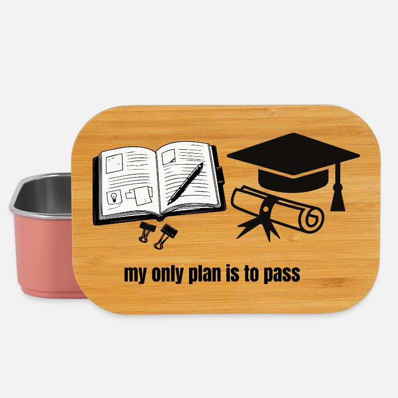 My Only Plan Is To Pass - Motivational Student Gra - Lunch Box - light pink