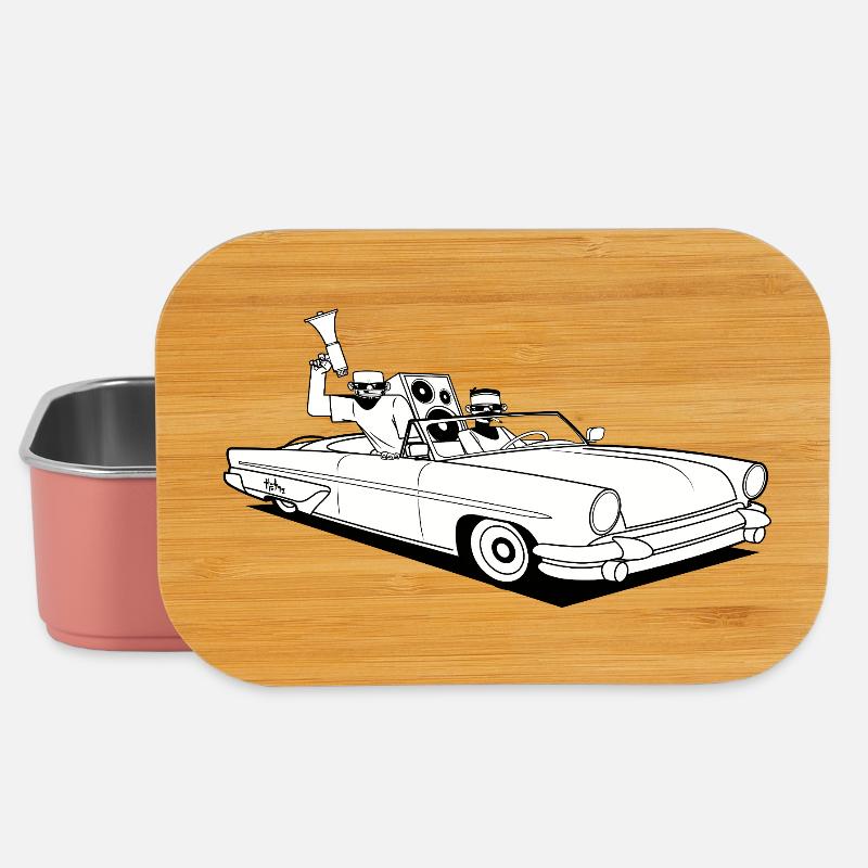 En voiture - Boîte à goûter - rose clair
