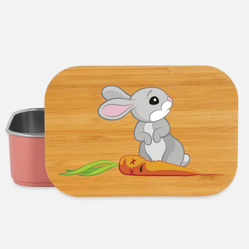 Häschen mit Möhre - Lunch Box - Hellrosa