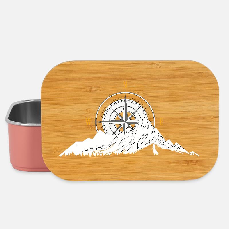 Mountain and Compass - Lunch Box - light pink
