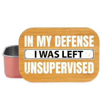 In my Defense I was left unsupervised - Lunch Box - light pink - Front