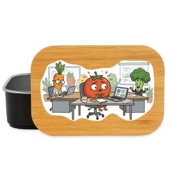 Stressed Tomato – Office Vegetables - Lunch Box - black - Front