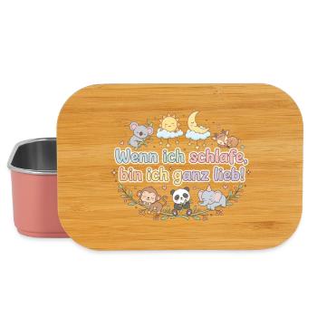 Wenn ich schlafe, bin ich ganz lieb Spruch - Lunch Box - Hellrosa - Vorne