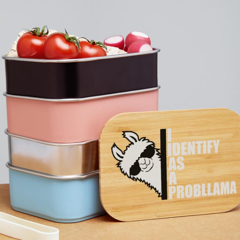 I Identify As A Probllama Cool Lama Problem Spruch Lunch Box