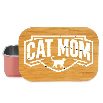 Cat Mom Vintage Wappen - Lunch Box - Hellrosa - Vorne