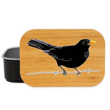 Blackbird on barbed wire - Lunch Box - black - Front