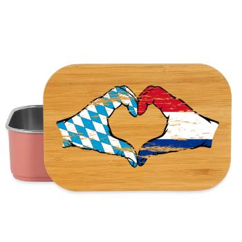 Bayern Holland Flagge Hände Herzform used - Lunch Box - Hellrosa - Vorne
