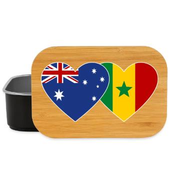 Australia Senegal Flag Heart - Lunch Box - black - Front