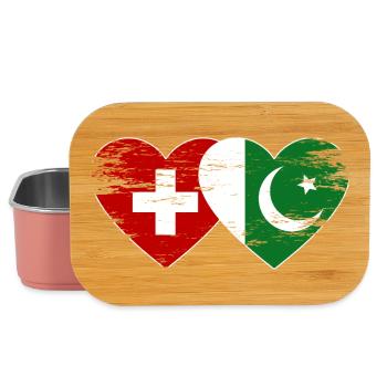 Schweiz Pakistan Flagge Herz used - Lunch Box - Hellrosa - Vorne