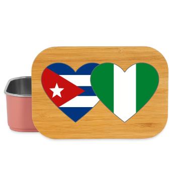Cuba Nigeria Flag Heart Flag - Lunch Box - light pink - Front