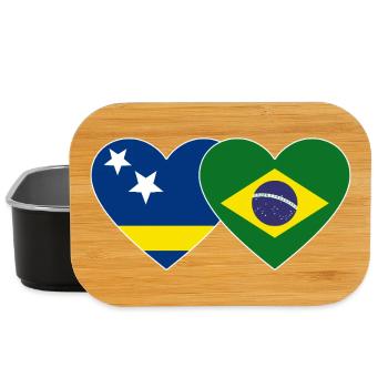 Curacao_Brasilien_Flagge_Herz - Lunch Box - Schwarz - Vorne